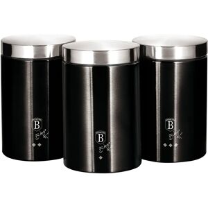 Set de 3 bocaux Berlinger Haus Noir Argenté - Rangement Cuisine - Publicité Set de 3 bocaux Berlinger Haus Noir Argenté - Rangement Cuisine - Publicité