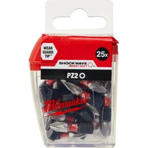 Milwaukee PZ2 25 Piece Shockwave Screwdriver Bits - Screwdriver Bits Milwaukee PZ2 25 Piece Shockwave Screwdriver Bits - Screwdriver Bits