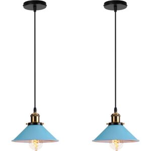 AXHUP Vintage Hängeleuchte - 2 Stück, Ø22cm Metallschirm - Für E27 AXHUP Vintage Hängeleuchte - 2 Stück, Ø22cm Metallschirm - Für E27
