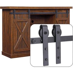 AXHUP Juego compacto de puerta corredera - 100kg - 140cm - Negro AXHUP Juego compacto de puerta corredera - 100kg - 140cm - Negro