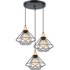 AXHUP 3 Licht Diamant Metall Holz Deckenleuchte - Beleuchtungsarmatur AXHUP 3 Licht Diamant Metall Holz Deckenleuchte - Beleuchtungsarmatur