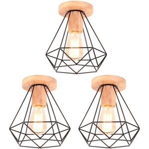 AXHUP 3-Pack Industrial Diamond Ceiling Lamp - Ceiling Light Fixture for Corridor, Bedroom, Stairs AXHUP 3-Pack Industrial Diamond Ceiling Lamp - Ceiling Light Fixture for Corridor, Bedroom, Stairs
