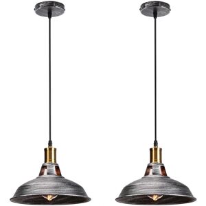 Axhup E27 Retro Vintage Pendant Lamp - 27cm - Argent Axhup E27 Retro Vintage Pendant Lamp - 27cm - Argent