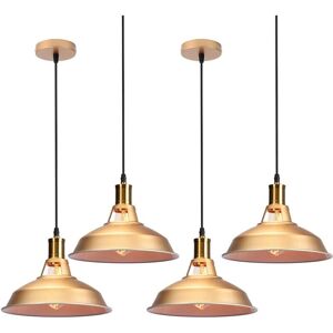 AXHUP Vintage Pendant Light - E27 Metal Shade - 27cm - Gold - Product Type AXHUP Vintage Pendant Light - E27 Metal Shade - 27cm - Gold - Product Type