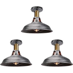 H&M Vintage Industrial Ceiling Lamp - 27cm Gray Silver - Ceiling Light H&M Vintage Industrial Ceiling Lamp - 27cm Gray Silver - Ceiling Light