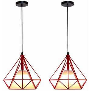 AXHUP Vintage Metal Pendant Lamp - Industrial Interior Lighting - 25cm Red AXHUP Vintage Metal Pendant Lamp - Industrial Interior Lighting - 25cm Red