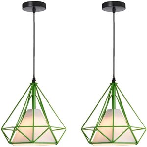 AXHUP Vintage grüne Pendelleuchte - Lampada a sospensione con design a gabbia AXHUP Vintage grüne Pendelleuchte - Lampada a sospensione con design a gabbia