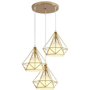 AXHUP Industrielle Pendelleuchte - 3 Lichter mit Diamantkäfig, E27, 25cm AXHUP Industrielle Pendelleuchte - 3 Lichter mit Diamantkäfig, E27, 25cm