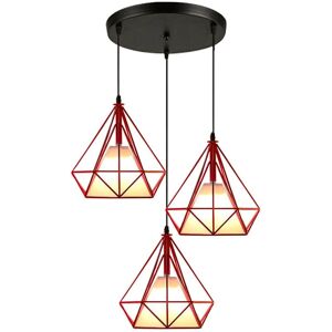 AXHUP Lámpara Colgante Industrial - 3 Luces en Acero - 25cm - Estilo Retro AXHUP Lámpara Colgante Industrial - 3 Luces en Acero - 25cm - Estilo Retro