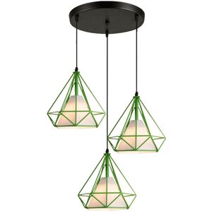 AXHUP Industrielle Pendelleuchte - 3 Lichter, 25cm, E27, Grün AXHUP Industrielle Pendelleuchte - 3 Lichter, 25cm, E27, Grün