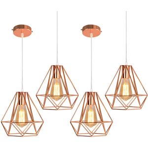 AXHUP Rose Gold Pendant Lamp - Metal Cage Design - 20cm Ø - Product Type AXHUP Rose Gold Pendant Lamp - Metal Cage Design - 20cm Ø - Product Type