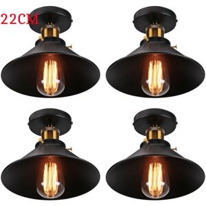 Axhup - 4 Pack Industrial Ceiling Light E27 - Black Axhup - 4 Pack Industrial Ceiling Light E27 - Black