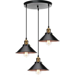 AXHUP Lámpara Colgante Vintage - 3 Luces - Estilo Industrial - E27 - 22cm AXHUP Lámpara Colgante Vintage - 3 Luces - Estilo Industrial - E27 - 22cm