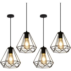 AXHUP Vintage Pendant Light - E27 Metal Industrial Ceiling Lamp - 20cm Diamante Shade AXHUP Vintage Pendant Light - E27 Metal Industrial Ceiling Lamp - 20cm Diamante Shade