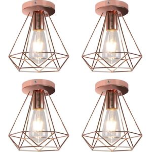 Axhup Rosa Vintage Industrial 4 Piezas Lámpara de Techo Axhup Rosa Vintage Industrial 4 Piezas Lámpara de Techo