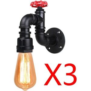 AXHUP Modelo 3X Luz de Pared de Tubería Industrial - Decoración Vintage Steampunk AXHUP Modelo 3X Luz de Pared de Tubería Industrial - Decoración Vintage Steampunk