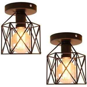 AXHUP 2X Lámpara de Techo, Ø16cm Mini Piazza, Jaula de Metal E27 para Sala AXHUP 2X Lámpara de Techo, Ø16cm Mini Piazza, Jaula de Metal E27 para Sala