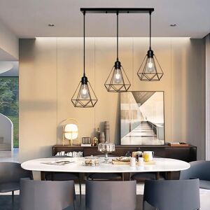 AXHUP Pendant Light - 3 Lights Industrial Black Cage Style AXHUP Pendant Light - 3 Lights Industrial Black Cage Style