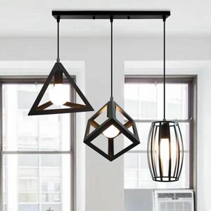 AXHUP Geometric Pendant Lamp - Vintage, 3 Lights, Black AXHUP Geometric Pendant Lamp - Vintage, 3 Lights, Black