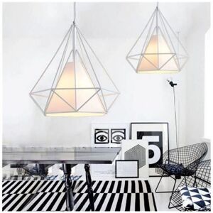 AXHUP Vintage Metal Pendant Lamp - 25cm - White - Pendant Light AXHUP Vintage Metal Pendant Lamp - 25cm - White - Pendant Light