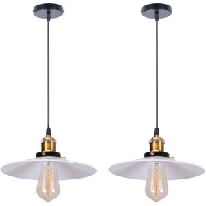 AXHUP 2X Pendant Light 26cm Vintage Retro E27 Ceiling Lamp AXHUP 2X Pendant Light 26cm Vintage Retro E27 Ceiling Lamp
