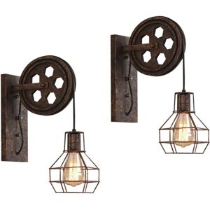 H&H Vintage Industrial Wall Lamp - E27 Retro Pulley Light for Home, Bar, Restaurant H&H Vintage Industrial Wall Lamp - E27 Retro Pulley Light for Home, Bar, Restaurant