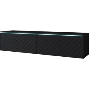 Muebles Slavic - Lowboard 140 cm - Negro Espiga - Mueble TV Muebles Slavic - Lowboard 140 cm - Negro Espiga - Mueble TV