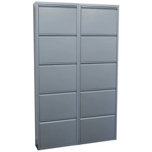 ebuy24 Pisa Armoire à chaussures - Métal gris, 10 portes - Publicité ebuy24 Pisa Armoire à chaussures - Métal gris, 10 portes - Publicité