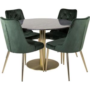 Møbel24 - EstelleØ106BLBR - Schwarz - Marmor - Dining set Møbel24 - EstelleØ106BLBR - Schwarz - Marmor - Dining set