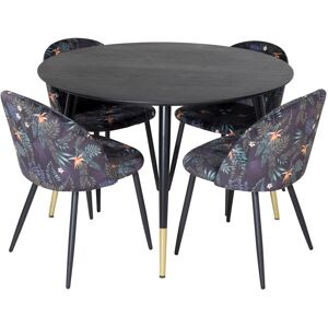Møbel24 Dippø115blbr Esstisch und Stühle Set - Blumenmuster Møbel24 Dippø115blbr Esstisch und Stühle Set - Blumenmuster