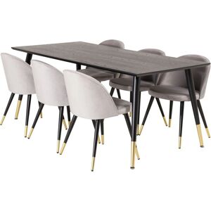 Møbel24 Dipp180x90blbr Esstisch & Stühle Set - Schwarz & Hellgrau Møbel24 Dipp180x90blbr Esstisch & Stühle Set - Schwarz & Hellgrau