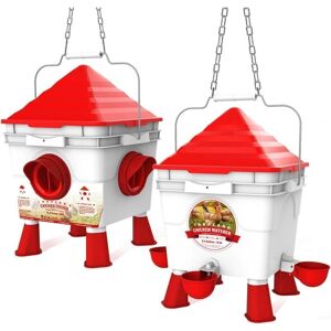 Set de Comedero y Bebedero para Pollos XVX - 6kg/8,5L, 4 Puertos, Cadenas Ajustables Set de Comedero y Bebedero para Pollos XVX - 6kg/8,5L, 4 Puertos, Cadenas Ajustables