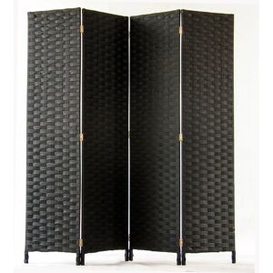 Pegane Paravent - Panneaux en fibres synthétiques 4 en noir - 170x160 cm - Publicité Pegane Paravent - Panneaux en fibres synthétiques 4 en noir - 170x160 cm - Publicité