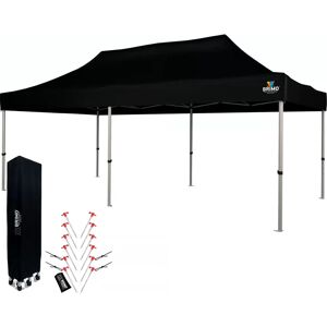 BRIMO - Gazebo 3x6m - 3 Vollwände - schwarz - Gazebo BRIMO - Gazebo 3x6m - 3 Vollwände - schwarz - Gazebo