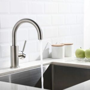 YMYNY - Crediri - Acero inoxidable cepillado - Grifo de alto caño - Grifo de baño YMYNY - Crediri - Acero inoxidable cepillado - Grifo de alto caño - Grifo de baño