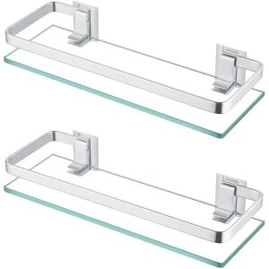 YMYNY - A4126A-P2 - Vidrio - Aluminio - Estante de baño YMYNY - A4126A-P2 - Vidrio - Aluminio - Estante de baño