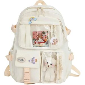FMYSJ Hvid Kawaii Skulderrygsæk - Stilfuld og Holdbar FMYSJ Hvid Kawaii Skulderrygsæk - Stilfuld og Holdbar