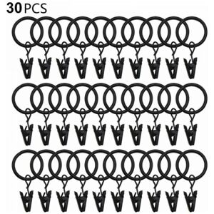 SNQ - SNQ - 25 mm - Black - Curtain rings with clips SNQ - SNQ - 25 mm - Black - Curtain rings with clips