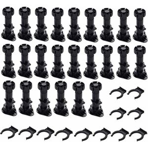 SNQ - Gambe regolabili 80-100mm - Black - Base four-fori - Furniture legs SNQ - Gambe regolabili 80-100mm - Black - Base four-fori - Furniture legs