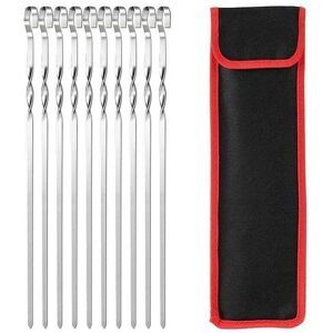 SNQ - Flat 40cm Stainless Steel Skewers - Barbecue Skewers SNQ - Flat 40cm Stainless Steel Skewers - Barbecue Skewers