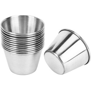 SNQ 12-pack stainless steel condiment cups SNQ 12-pack stainless steel condiment cups