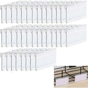 SNQ - PVC transparent price tag holder - 36 pack - for shelves - price tag holder SNQ - PVC transparent price tag holder - 36 pack - for shelves - price tag holder