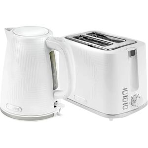 Geepas White Electric Kettle & Toaster Set - Kettle 1.7L, 2 Slice Toaster - Kitchen Appliance Geepas White Electric Kettle & Toaster Set - Kettle 1.7L, 2 Slice Toaster - Kitchen Appliance