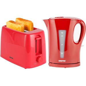 Geepas 1.7L Kettle & Toaster Set - Red - Kitchen Appliance Geepas 1.7L Kettle & Toaster Set - Red - Kitchen Appliance