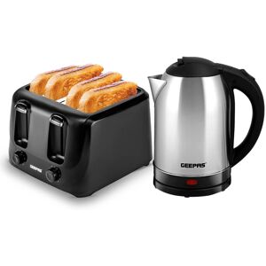 Geepas Black Toaster Kettle Set - Toaster & Kettle Combo Geepas Black Toaster Kettle Set - Toaster & Kettle Combo