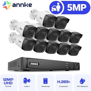 ANNKE - Kit 5MP ×12 - POE Exterior - Sistema de videovigilancia ANNKE - Kit 5MP ×12 - POE Exterior - Sistema de videovigilancia