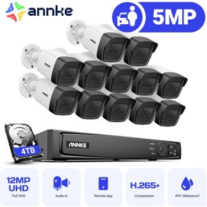ANNKE - Kit Surveillance 5MP×12 - Exteriores - Visión Nocturna - Sistema de Videovigilancia ANNKE - Kit Surveillance 5MP×12 - Exteriores - Visión Nocturna - Sistema de Videovigilancia