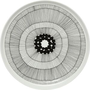 Marimekko Oiva/Siirtolapuutarha tallerken - 25cm - Hvit/Svart - Middagsfat Marimekko Oiva/Siirtolapuutarha tallerken - 25cm - Hvit/Svart - Middagsfat