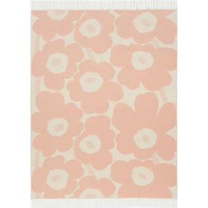 Marimekko - Couverture Unikko Rose Laine Coton Jacquard - 130x180cm - Publicité Marimekko - Couverture Unikko Rose Laine Coton Jacquard - 130x180cm - Publicité