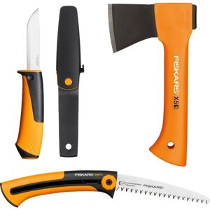 Hacha X5 de Fiskars - Juego de Camping con Cuchillo y Sierra Hacha X5 de Fiskars - Juego de Camping con Cuchillo y Sierra